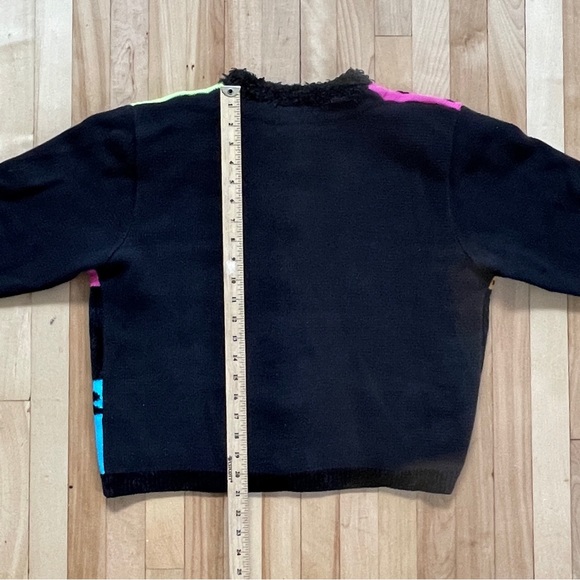 Vtg Berek by Takako Sakon Colorful Colorblock Leopard Cardigan - Sz XL - Picture 12 of 15